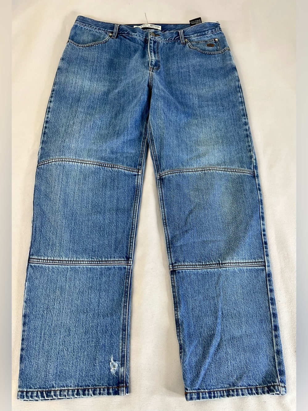 Vintage Harley Davidson Motorcycle Denim Blue Jeans Biker HD Mens 40x32 (39x32)